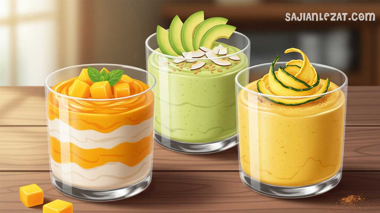 Aneka Puding Buah Segar: Mangga, Alpukat, dan Labu Kuning