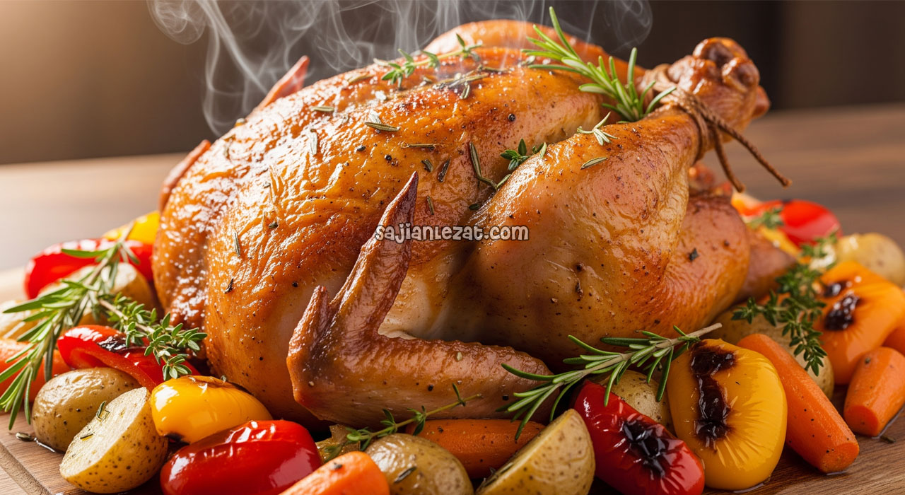 Foto Resep Whole Roasted Chicken Vegetables Gurih dan Harum