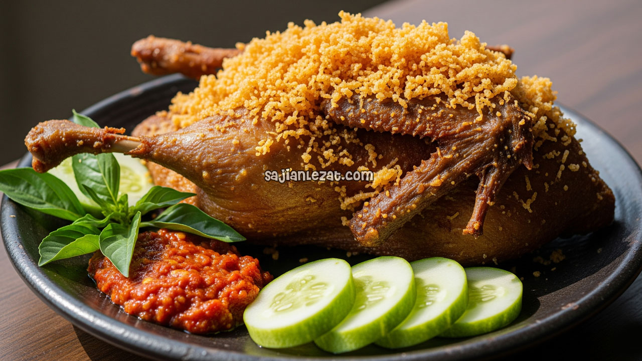 Foto Cara Masak Bebek Goreng Kremes Sambal Terasi Pedas Gurih