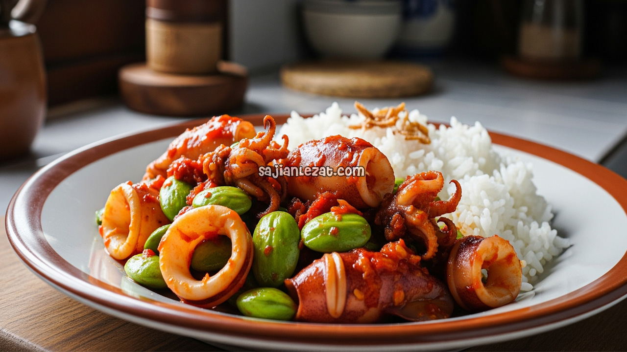 Foto Resep Cumi Sambal Campur Petai Pedas Gurih yang Mudah Dibuat