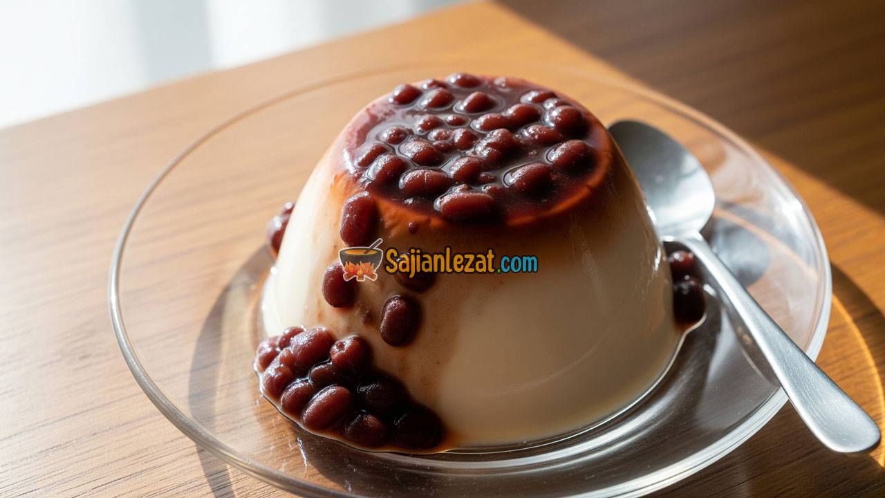 Foto Resep Puding Kacang Merah Bersaus, Lembut, Manis, dan Kaya Nutrisi