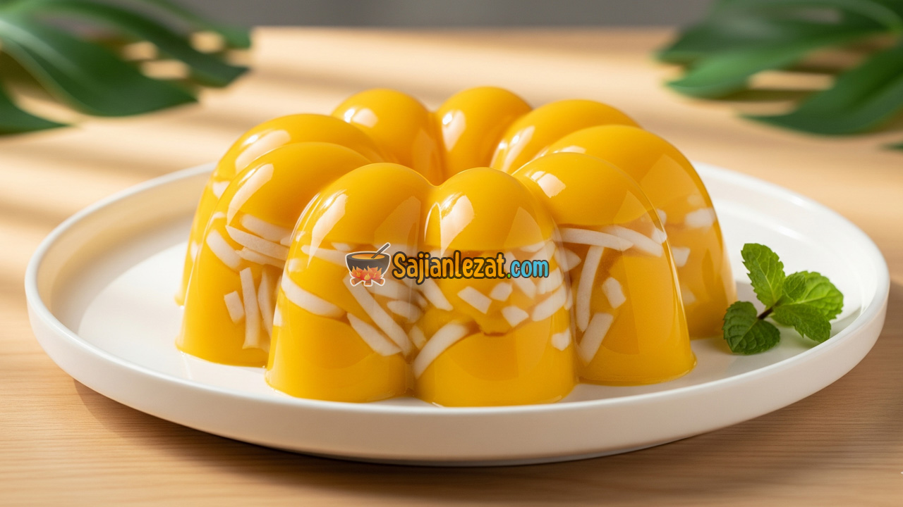 Foto Resep Puding Mangga Kelapa Muda, Segar Lembut dan Cocok untuk Hidangan Penutup