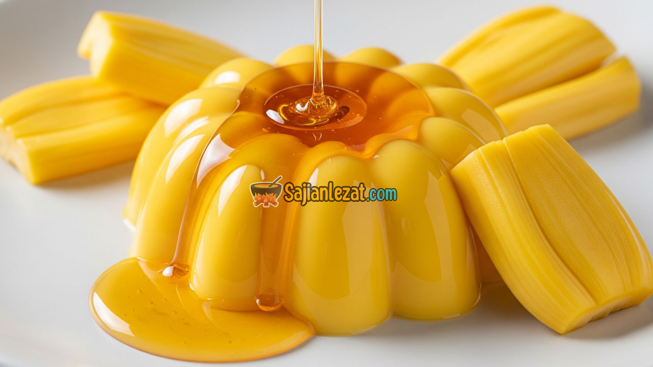 Foto Cara Membuat Puding Nangka Saus Madu, Manis Alami dan Aromatik