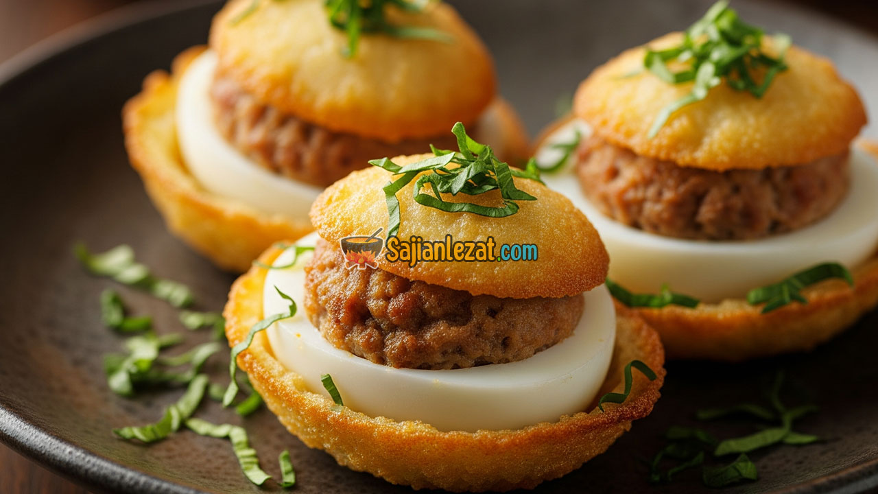 Foto Resep Telur Sembunyi Daging Lezat dan Praktis untuk Lauk Harian