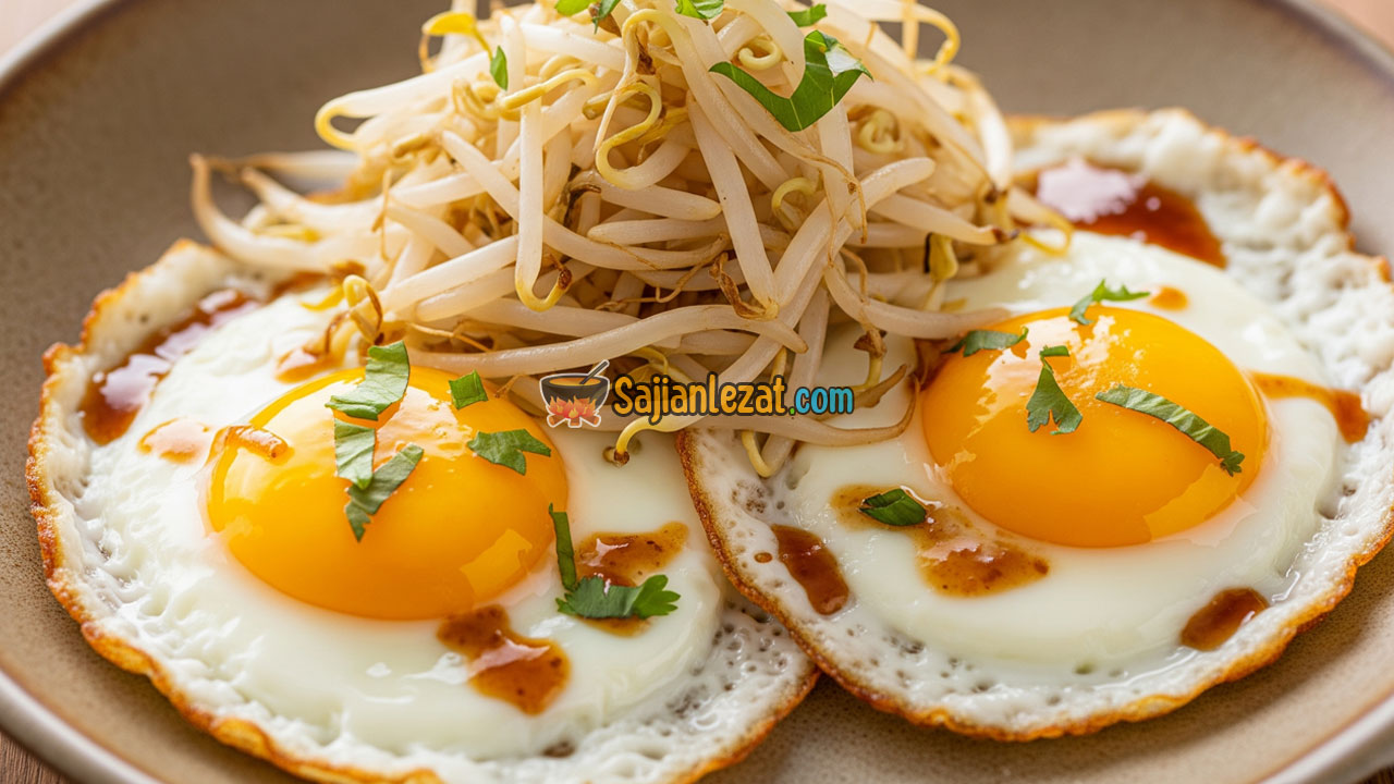 Foto Resep Telur Mata Sapi Siram Taoge Gurih dan Praktis